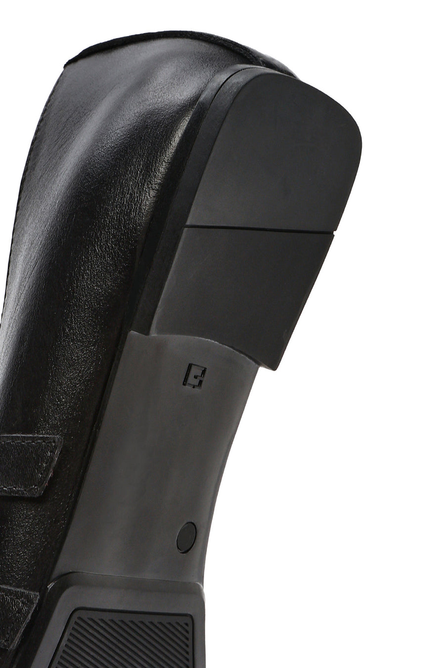 Women's Black Double Buckled Leather Ballerinas