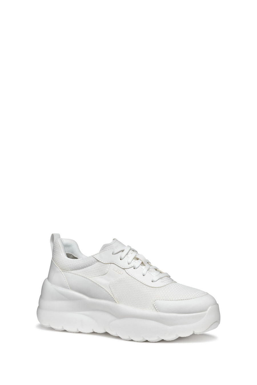 Geox Women's White D Xtors D - Mesh + Geobuck Lace-Up Chunky Sole Sneakers