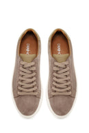 Erkek Bej Bağcıklı Süet Deri Sneaker | Derimod