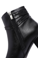 Woman Black Zip Closure Chunky-Heel Boots | Derimod