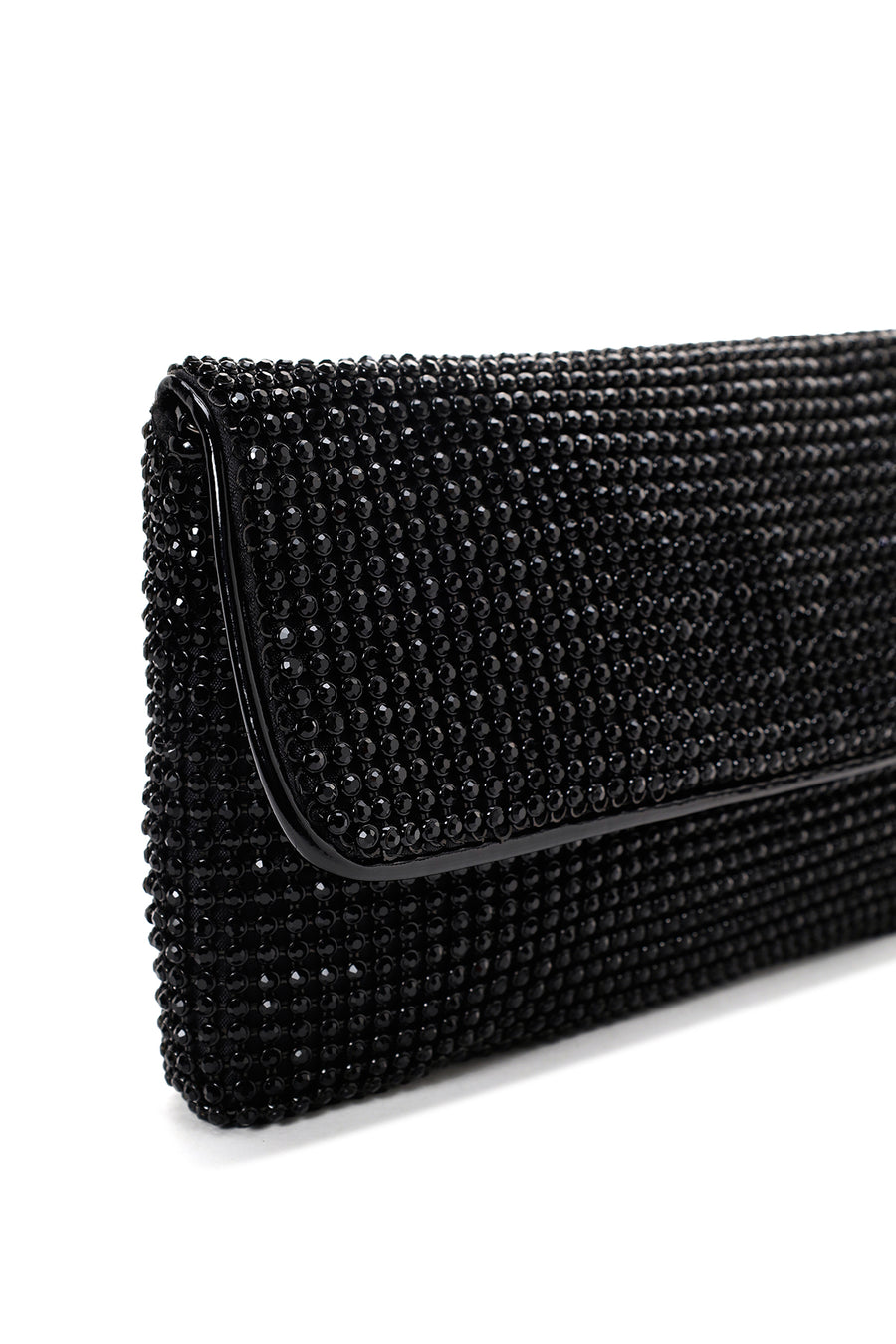 Woman Black Chain-Strap Embellished Evening Mini Clutch Bag