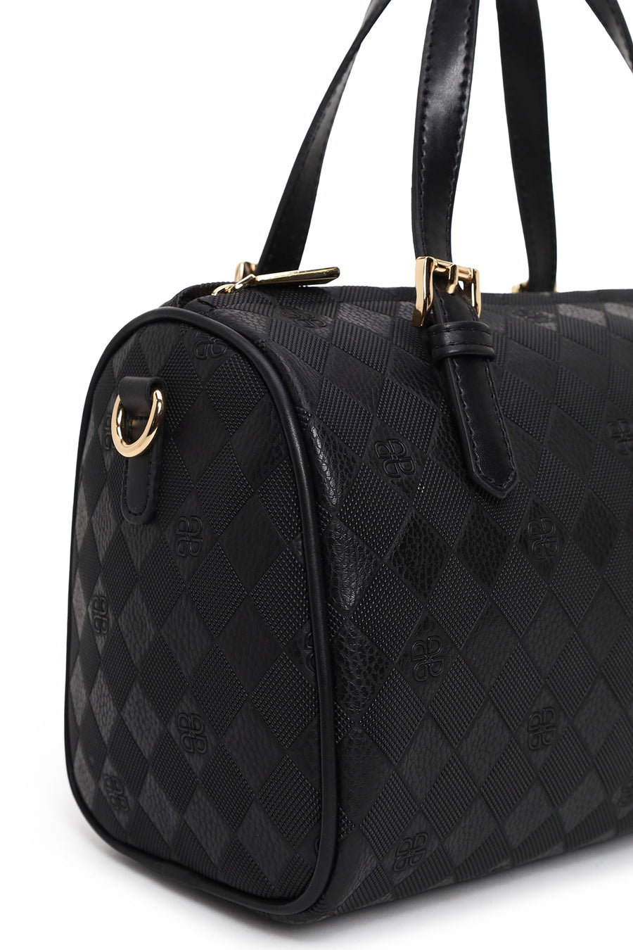 Woman Black Long-Strap Printed Shoulder Bag