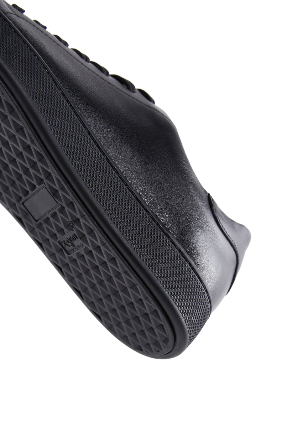 Erkek Siyah Bağcıklı Deri Sneaker