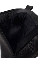 Woman Black Short-Heeled Zip Closure Leather Boots | Derimod