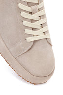 Erkek Gri Bağcıklı Süet Deri Sneaker | Derimod