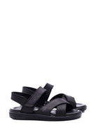 Men's Black Nubuck Leather Sandals | Derimod