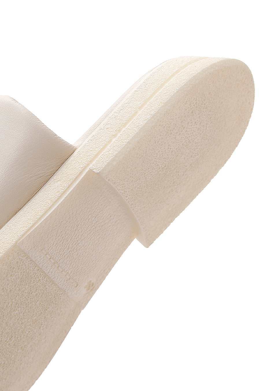 Women's Beige Leather Comfort Slippers