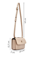 Women's Beige Printed Long Strap Crossbody Bag | Derimod
