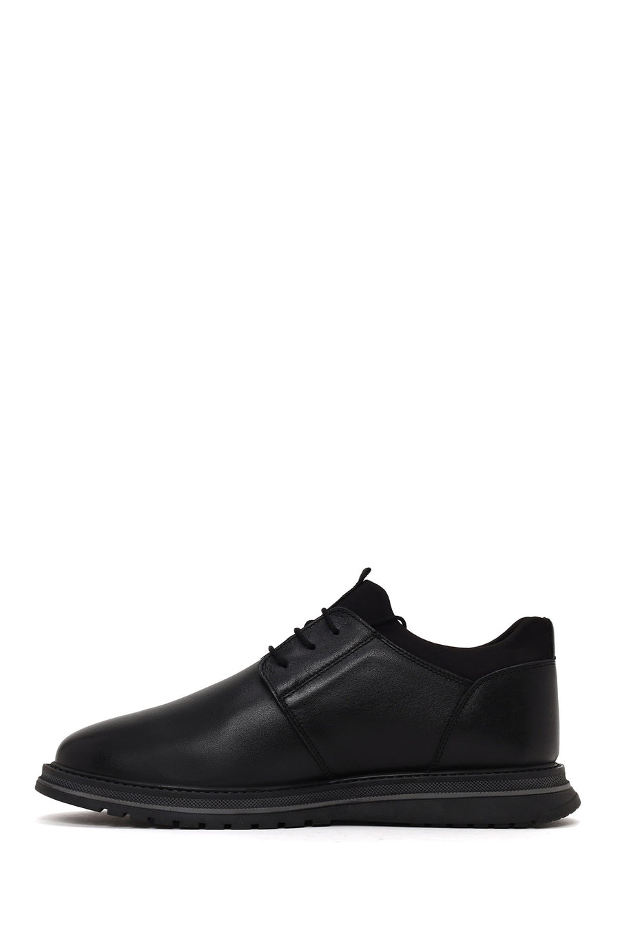 Male Black Lace-Up Leather Casual Shoes