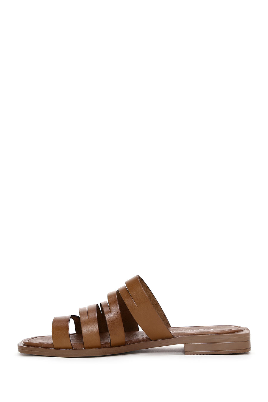 Women's Tan Flip Flops Leather Slippers