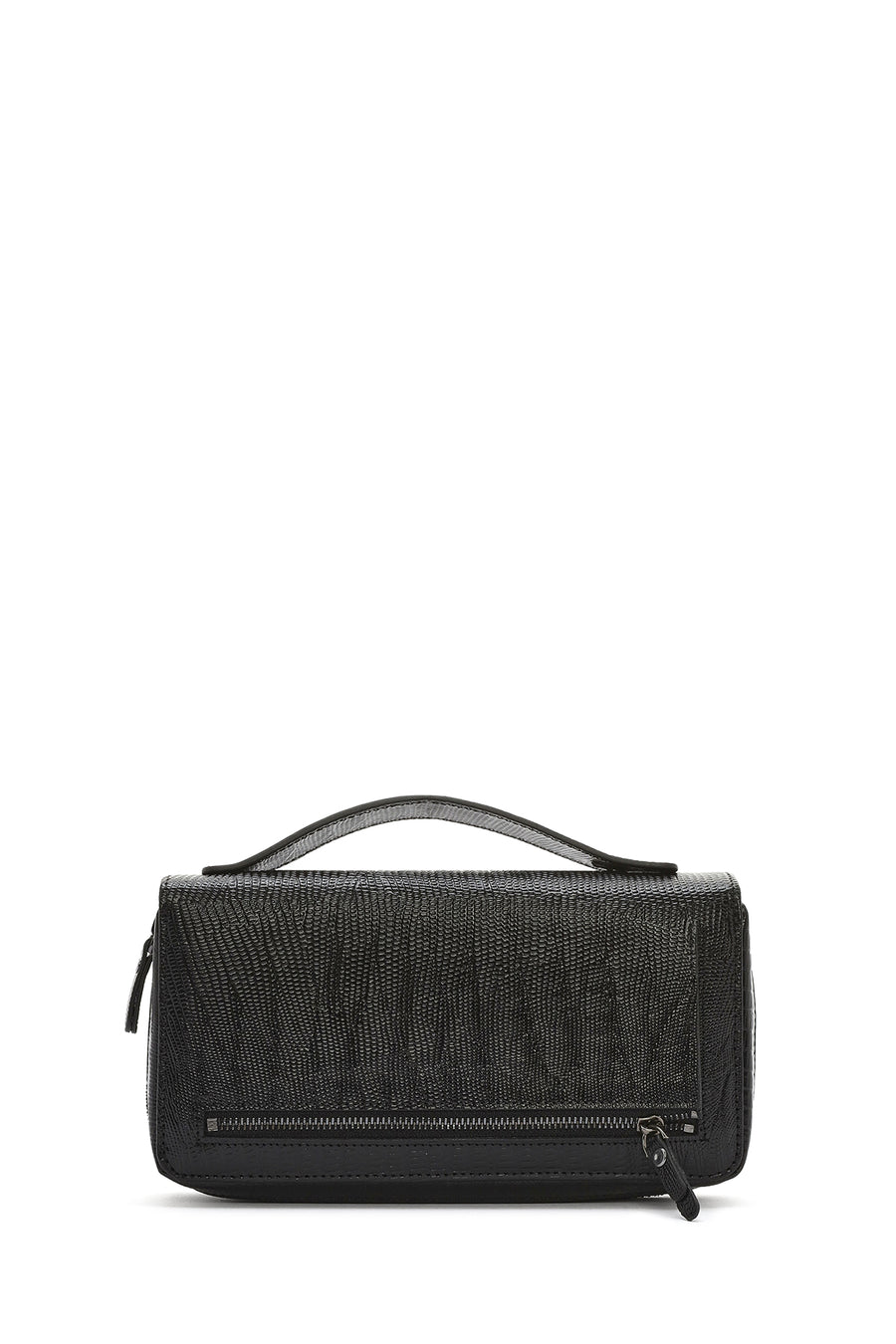 Men's Black Patterned Leather Wallet