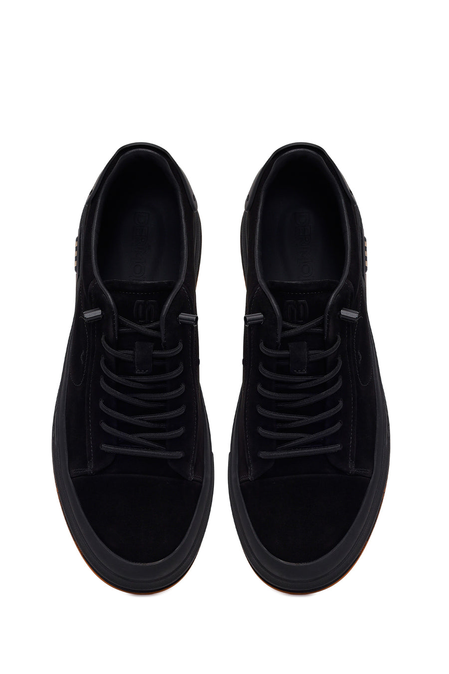 Erkek Siyah Bağcıklı Nubuk Deri Sneaker