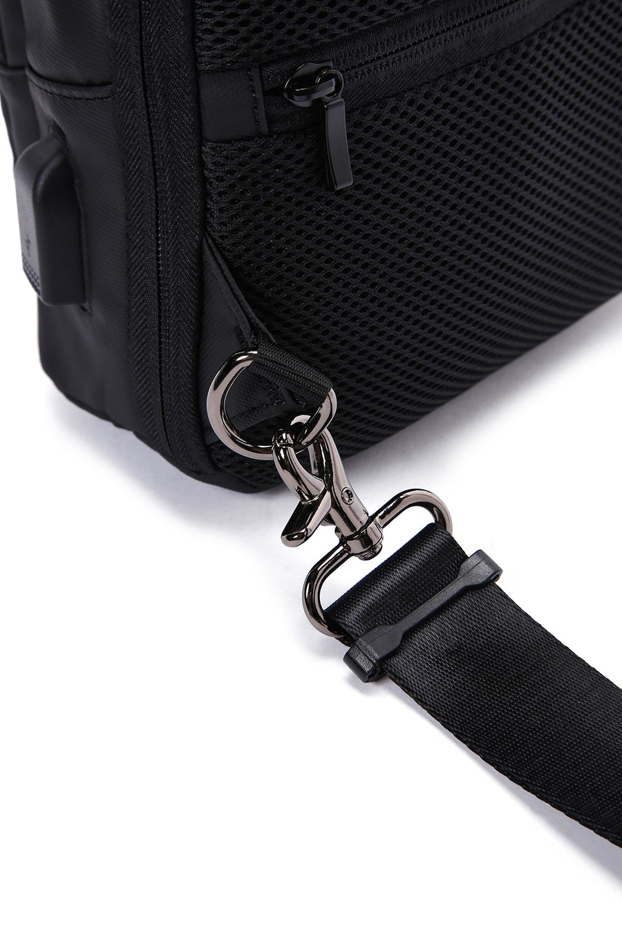 D-Pack Men's Black Technological Fabric Crossbody Bag