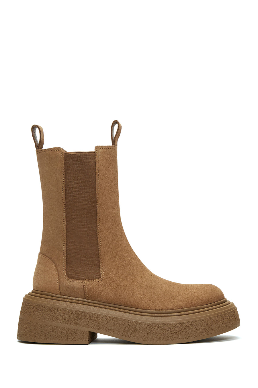 Women's Tan Suede Leather Chelsea Boots 22WFD141110 | Derimod