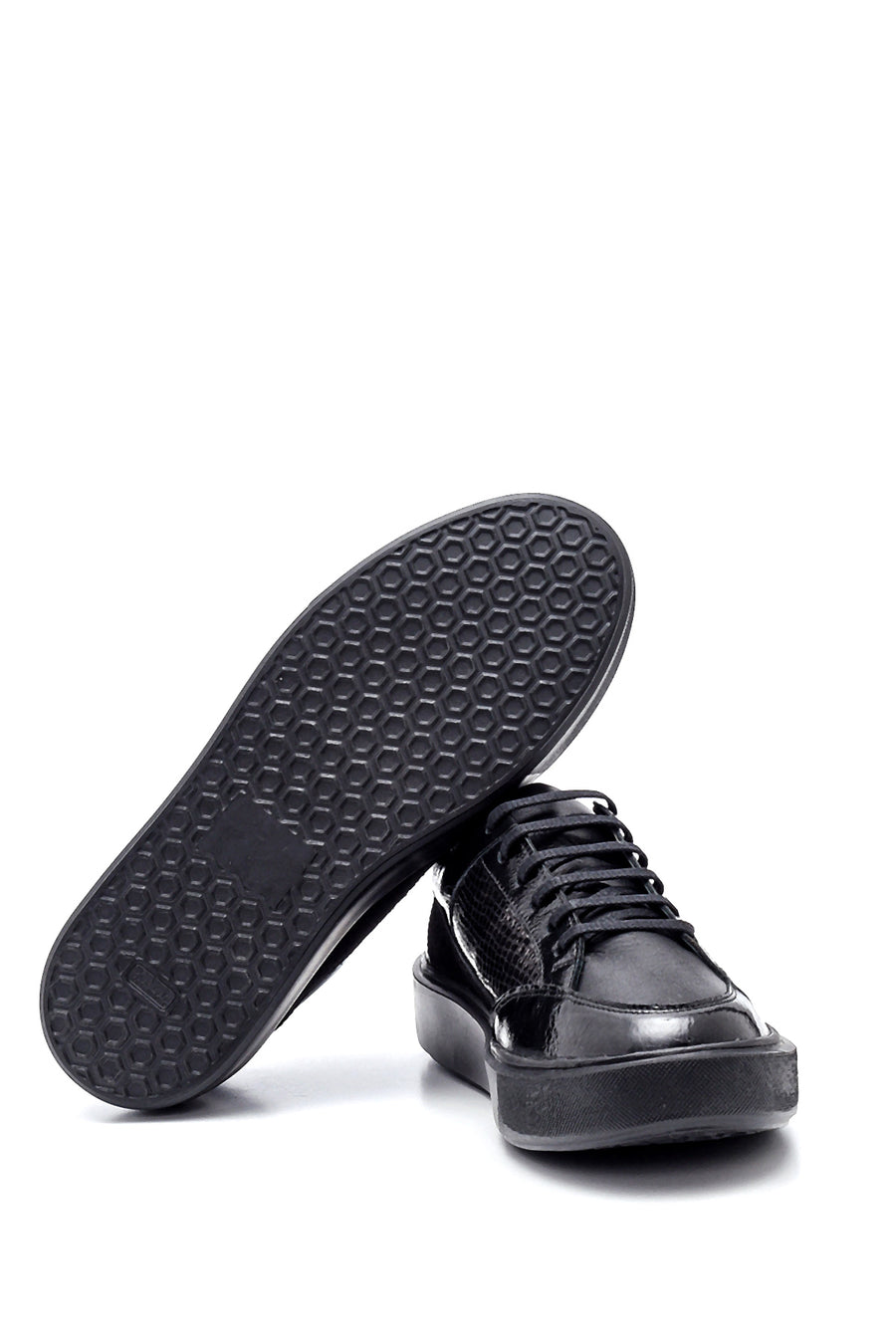 Kadın Deri Yılan Desenli Sneaker