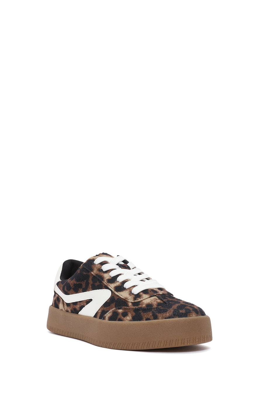Kadın Leopar Bağcıklı Kalın Tabanlı Sneaker