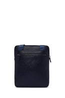 Men's Navy Blue Long Strap Leather Shoulder Bag | Derimod
