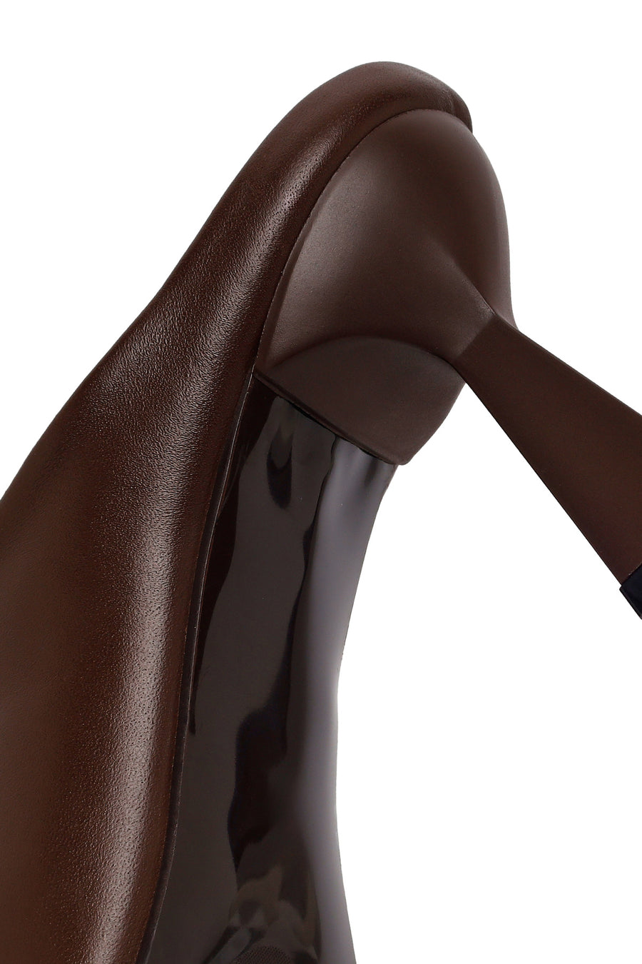 Woman Brown Heeled Leather Slipper