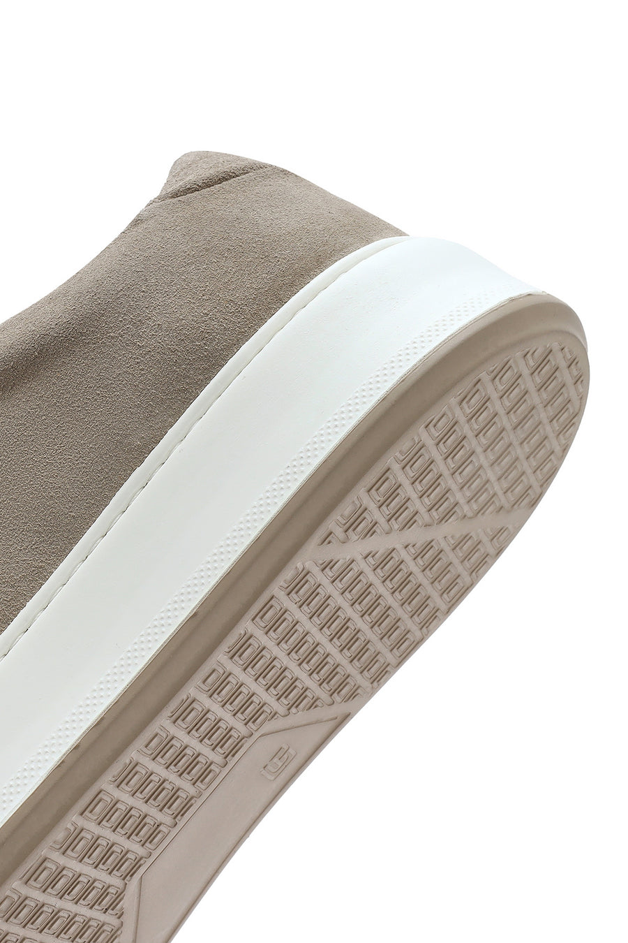 Erkek Bej Bağcıklı Kalın Tabanlı Süet Deri Sneaker