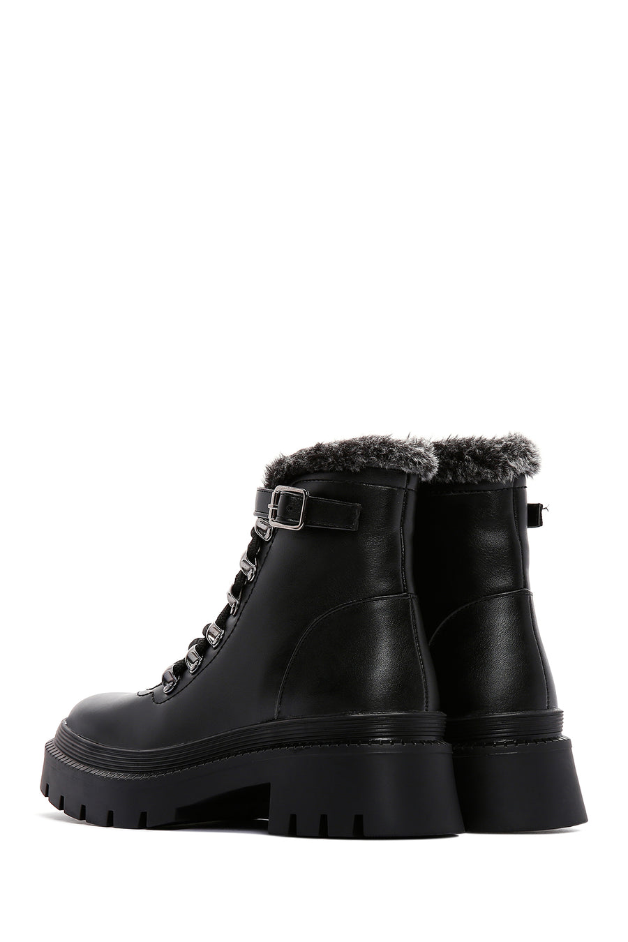 Women's Black Buckle Boots