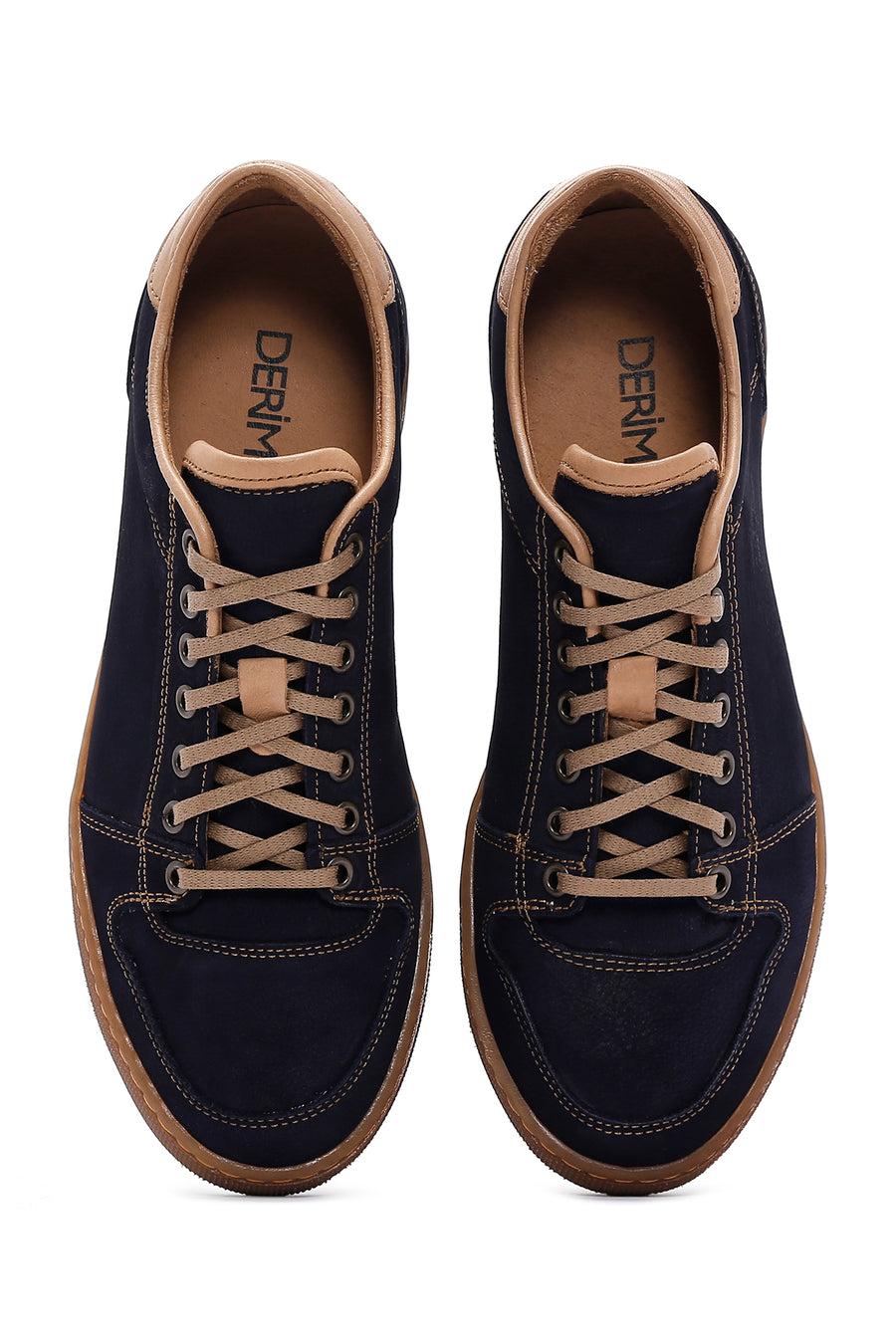 Erkek Lacivert Nubuk Deri Sneaker