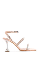 Women's Bronze Stone Heeled Sandals | Derimod