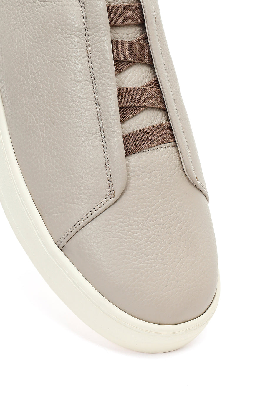 Erkek Açık Gri Deri Sneaker