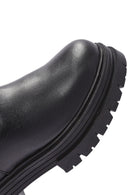 Women's Black Buckle Detailed Leather Chelsea Boots | Derimod