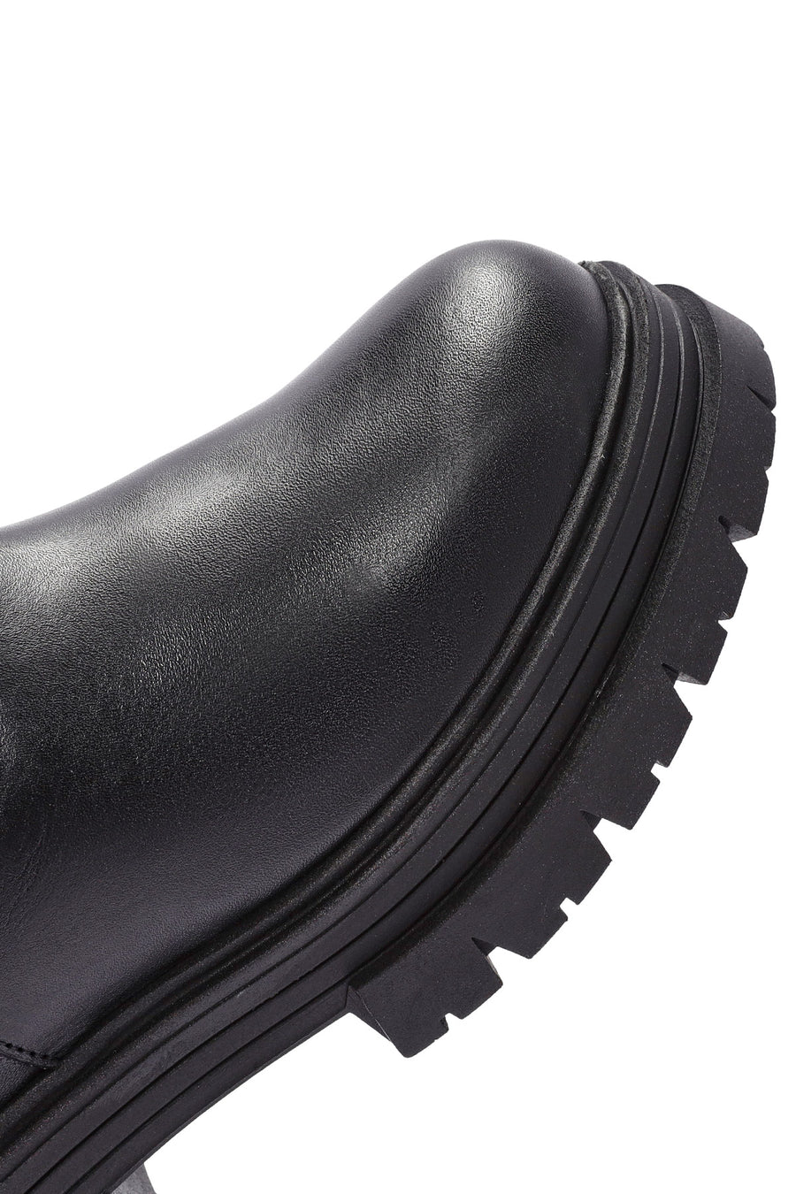 Women's Black Buckle Detailed Leather Chelsea Boots