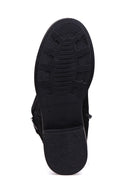 Women's Belted Suede Leather Boots | Derimod
