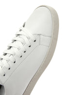 Erkek Beyaz Bağcıklı Deri Sneaker | Derimod