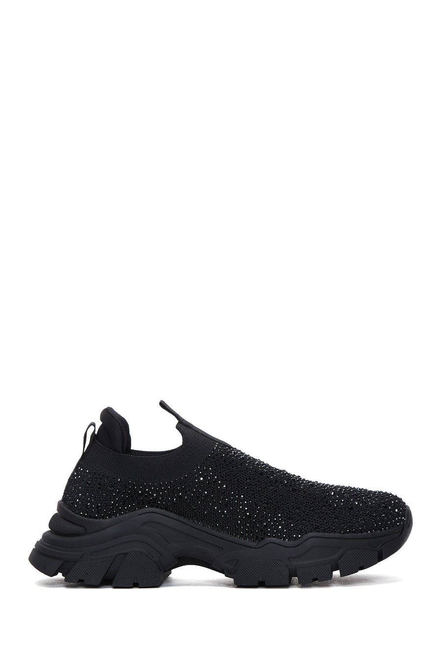 Kadın Siyah Taşlı Kalın Tabanlı Sneaker 22WFD43096F | Derimod
