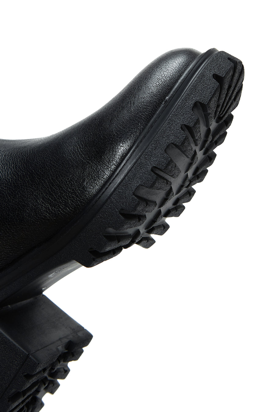 Women's Black Leather Zippered Heeled Boots