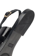 Women's Black Buckle Thong Leather Sandals | Derimod