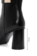 Women's Black Accessory Detailed Zippered Thick Heeled Boots | Derimod