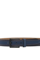 Men's Navy Blue Leather Belt | Derimod