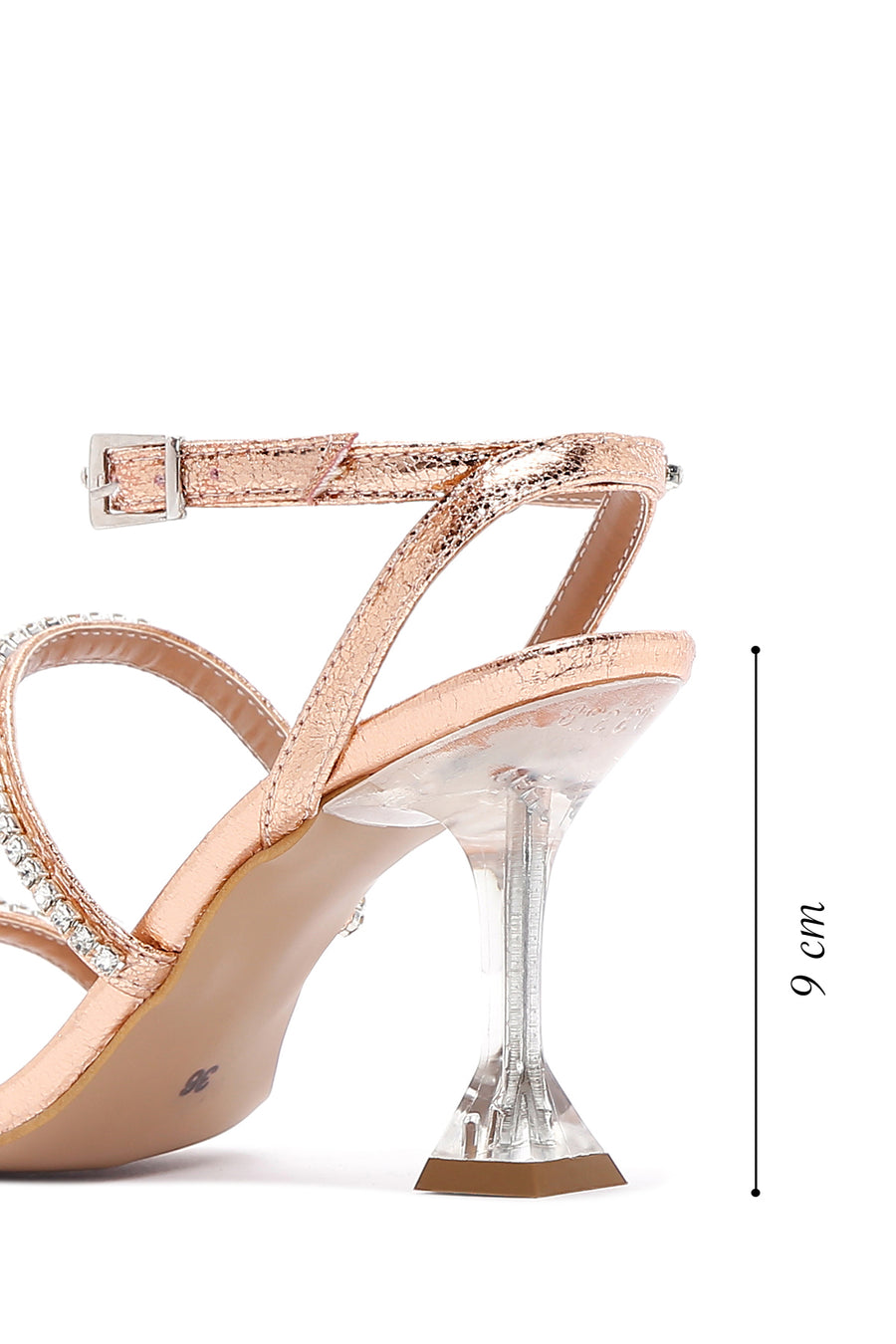 Women's Bronze Stone Heeled Sandals