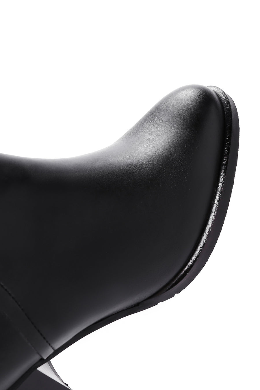 Woman Black Zip Closure Chunky-Heel Boots