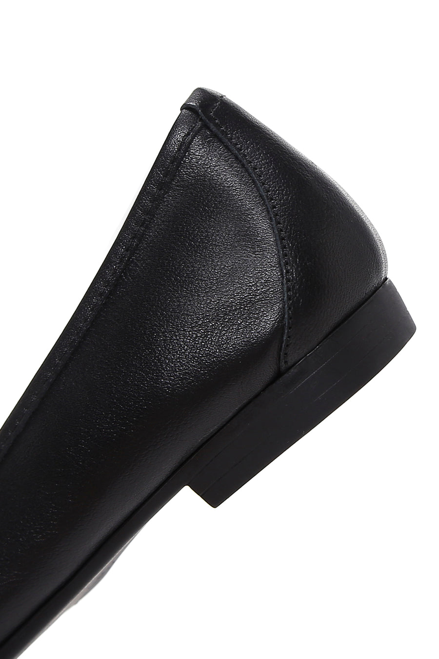 Women's Black Stone Leather Ballerinas