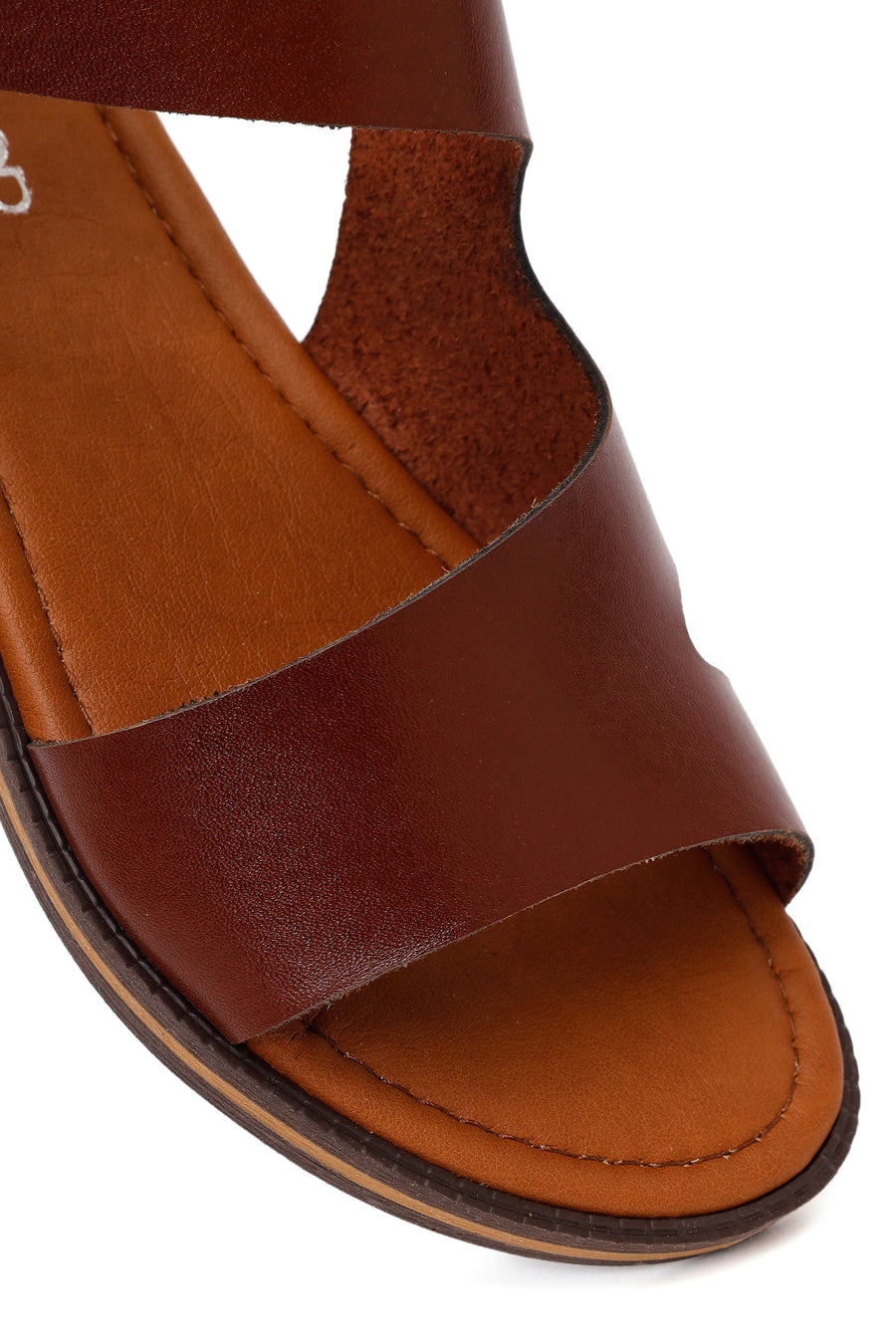 Women's Brown Buckle Leather Bodrum Sandals