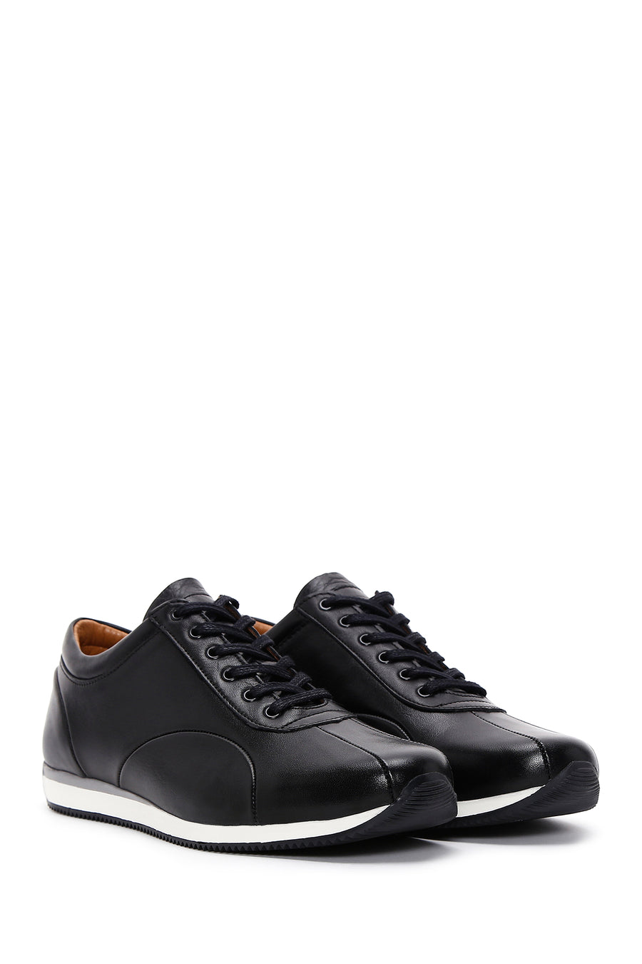 Erkek Siyah Deri Sneaker