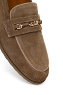 Kadın Vizon Tokalı Süet Deri Maskülen Loafer | Derimod