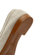 Women's Beige Suede Leather Masculine Loafer | Derimod
