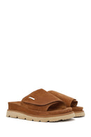 Women's Mink Thick Soled Suede Leather Slippers | Derimod