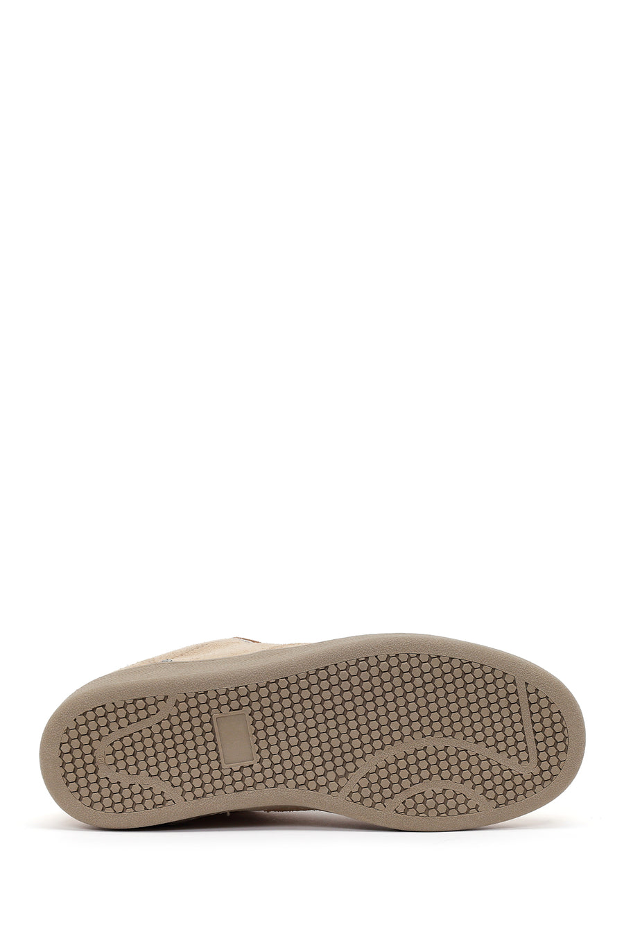 Kadın Bej Bağcıklı Süet Deri Sneaker