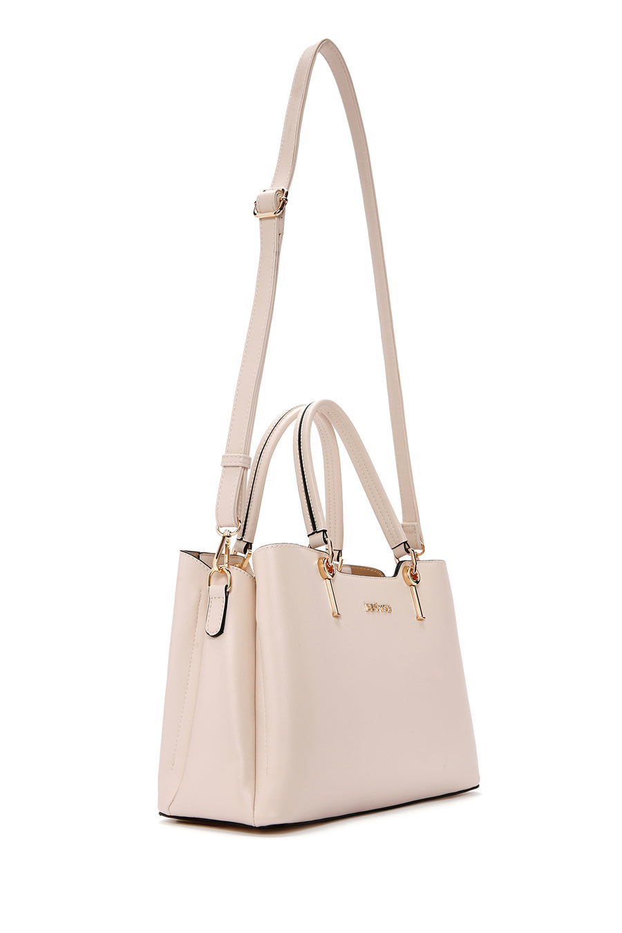 Women's Cream Long Strap Classic Handbag