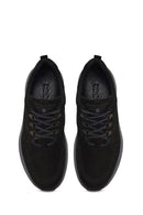Male Black Lace-Up Thick-Soled Nubuck Leather Casual Sneaker | Derimod