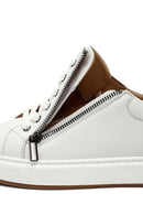 Erkek Beyaz Bağcıklı Deri Sneaker | Derimod