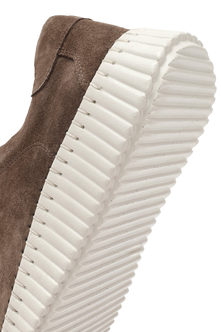 Kadın Vizon Bağcıklı Kalın Tabanlı Süet Deri Sneaker