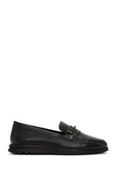 Kadın Siyah Tokalı Deri Comfort Loafer | Derimod